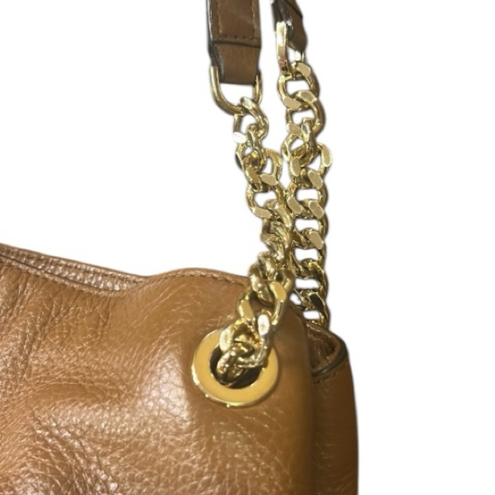 Michael Kors Leather Chain Shoulder Bag Tan Brown - Picture 6 of 13